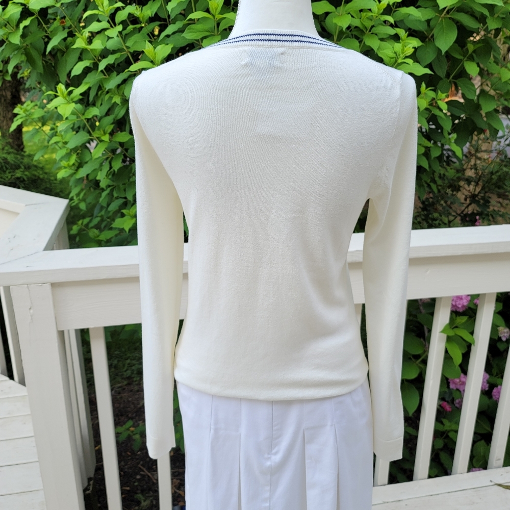 New! J.Crew Sz S Lobster Crewneck Cotton White Pullover Sweater Top NWT - Picture 3 of 5